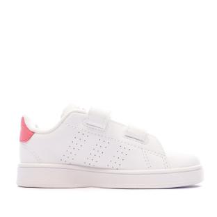 Baskets Blanc/Rose Bébé/Fille Adidas Advantage Cf vue 0