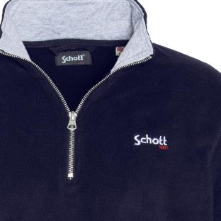 Marine Herren Schott Half Zipped Fleece Sweatshirt Ansicht 0