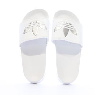 Claquettes Blanches/Argenté Femme Adidas Adilette vue 0