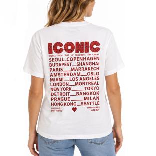 T-Shirt Blanc Femme Mère et Fille Iconic Bandana Rouge vue 0