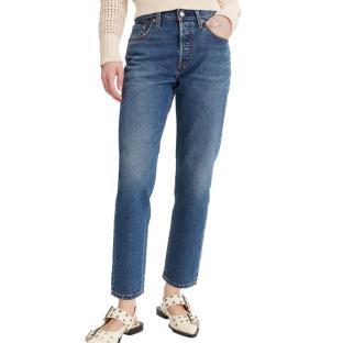 Jean Bleu Femme Levi's Cropped Lightweight Med Indig vue 0