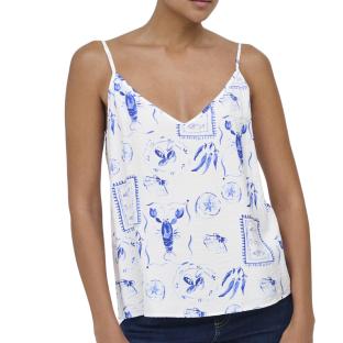 Camiseta sin mangas blanca y azul para mujer JDY Ada ver 0