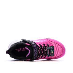 Baskets Roses/Noires Fille Skechers Sola Glow01 vue 0