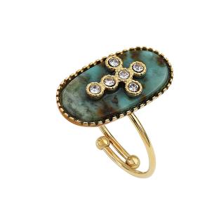 Clio Blue HOLLY Women's Gold/Green Ring Photo of the Espace des Marques %store% store - view of %key%