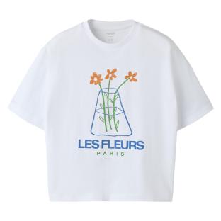 T-Shirt Blanc Fille Name it Nkfhelga vue 0