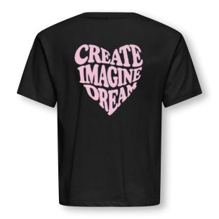 Camiseta negra para niña ONLY Sille Amor Life ver 0