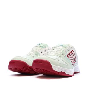 Chaussures de tennis Blanches/Bordeaux Junior Wilson Kaos vue 0