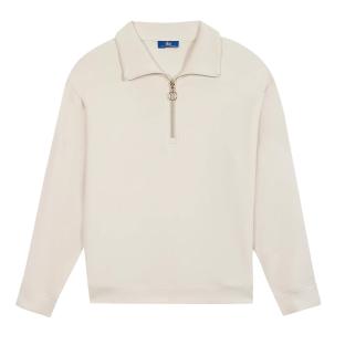 Sudadera con cremallera de 1/4 beige para mujer TBS Craie ver 0