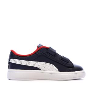 Baskets Marine/Rouge Garçon Puma Smash 3.0 vue 0
