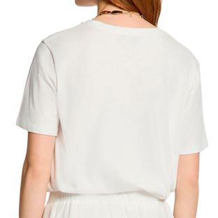 T-Shirt Blanc Femme Morgan Inscription vue 0