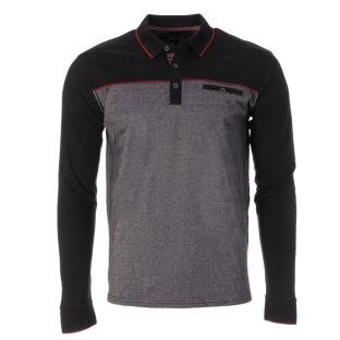 Polo de manga larga para hombre Negro/Gris RMS26 91234 ver 0