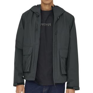 Only &amp; Sons Donny Life Abrigo negro para hombre ver 0