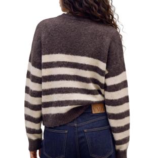 Pull rayé Marron Femme Vero Moda Fotove Stripe vue 0