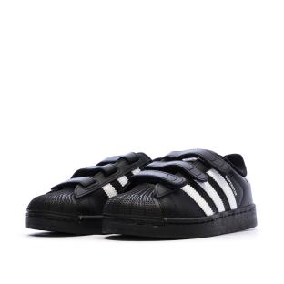 Baskets Noires Garçon Adidas Superstar vue 0