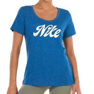 Nike Script Women's Blue T-Shirt Photo of the Espace des Marques %store% store - view of %key%
