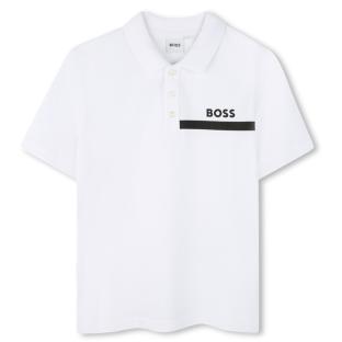 Polo Blanc/Noir Garçon Hugo Boss J52730 vue 0