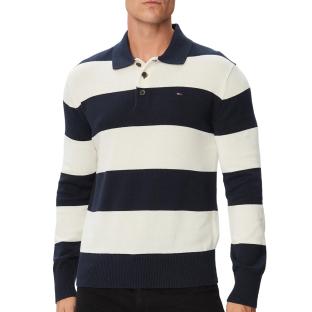 Beiges/marineblaues Herren-Polohemd von Tommy Hilfiger, Slim Essential Ansicht 0