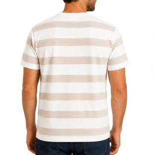 Camiseta blanca/beige para hombre RMS26 a rayas ver 0