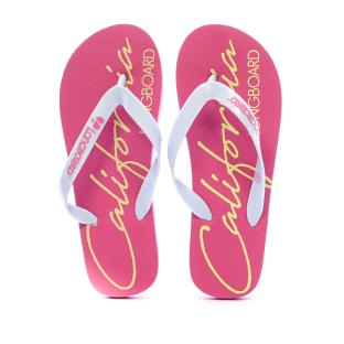 Neonrosa Damen-Flip-Flops „Longboard Lilas“ Ansicht 0