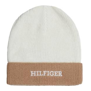 Bonnet Blanc/Marron Femme Tommy Hilfiger Beanie vue 0