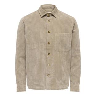 Camisa de terciopelo acanalado beige para hombre de Only & Sons Corduroy ver 0