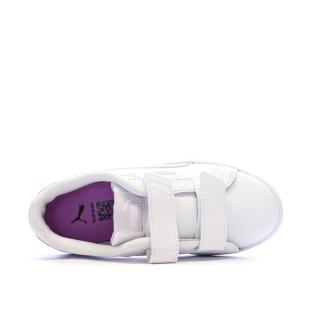 Baskets Blanc/Rose Fille Puma Smash 3.0 vue 0