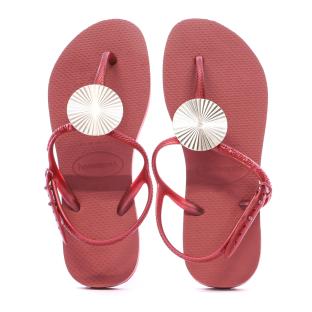 Tongs Rouge Femme Havaianas Twist Metal Pau Brasil vue 0