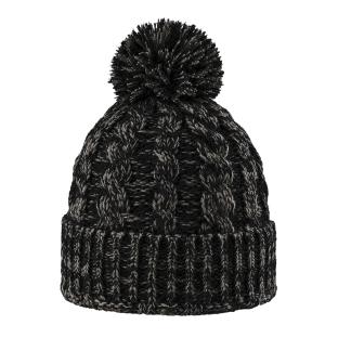 Schwarze Melange-Mütze mit Bommel für Damen von Cairn Lami Ansicht 0