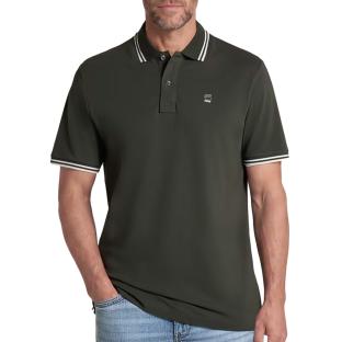 Herren-Polohemd in Dunkelkhaki von G-Star RAW mit gestreiftem Kragen Ansicht 0