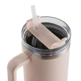 Taza de viaje isotérmica rosa de 1 litro ver 0