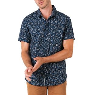 Camisa azul marino para hombre RMS26 con estampado integral ver 0