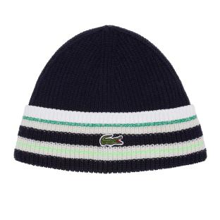 Bonnet Marine/Blanc/Vert Homme Lacoste flour vue 0