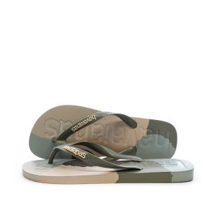 Chanclas para hombre Havaianas Slim 1740, en verde y beige ver 0