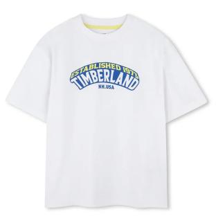 T-Shirt Blanc Garçon Timberland T60430 White vue 0