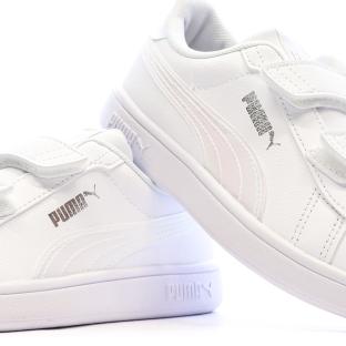 Baskets Blanches Fille Puma Smash 3.0 HoloS vue 0