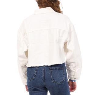 Jeansjacke Weiß Frau Jennyfer VROPY Ansicht 0
