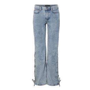 Jean Droit Bleu Femme Pieces Fenda vue 0