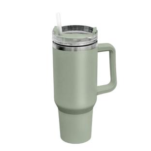 Taza de viaje isotérmica verde de 1 litro ver 0