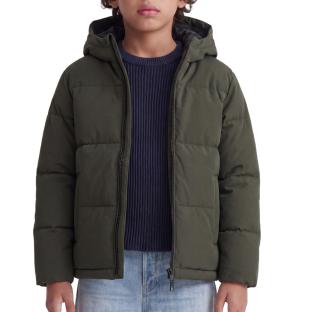 Doudoune à capuche junior kaki Jack & Jones Galaxy Puffer vue 0