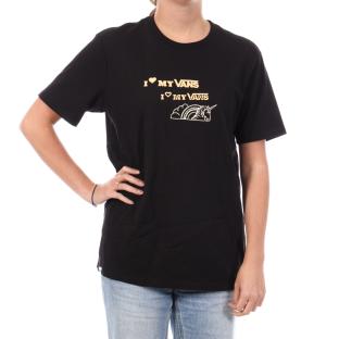 Camiseta negra de mujer Vans Stamp ver 0