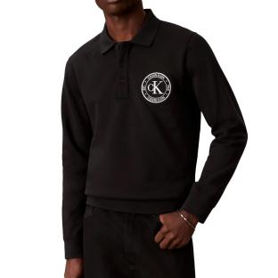 Polo Noir Homme Calvin Klein Jeans Terry vue 0