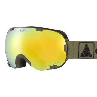 Khakifarbene Skibrille mit goldfarbenem Spiegelscheibeneinsatz, unisex, Cairn Spirit Spx3 Mat Khaki Ansicht 0