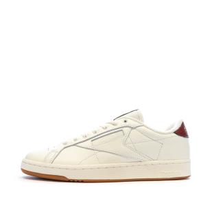 Baskets Blanches/Bordeaux Homme Reebok Club Grounds vue 0