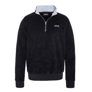 Schott Half Zipped Fleece Sweatshirt Schwarz Mann Ansicht 0