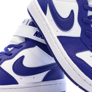 Baskets Blanches/Bleu Garçon Nike Court Borough Mid 2 vue 0