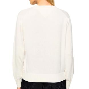 Tommy Hilfiger Essential Women’s White V-neck Jumper Photo of the Espace des Marques %store% store - view of %key%