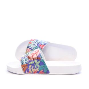 Claquettes Blanches à Fleurs Femme Kappa Logo Noles 5 vue 0