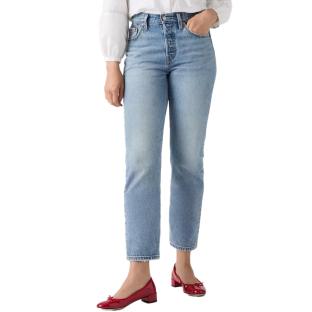 Jean Bleu délavé Femme Levi's Cropped Lightweight Med Indig vue 0