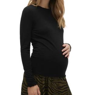 T-shirt Manches Longues Noir Femme Vero Moda Maternity Meliana vue 0