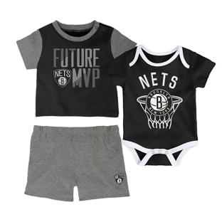 Conjunto negro/gris para bebé de los Brooklyn Nets de la NBA ver 0